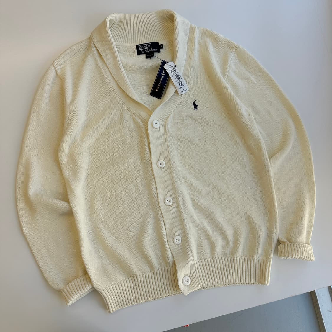 폴로 랄프로렌 90‘s 어이보리 숄카라 가디건 상품이미지3