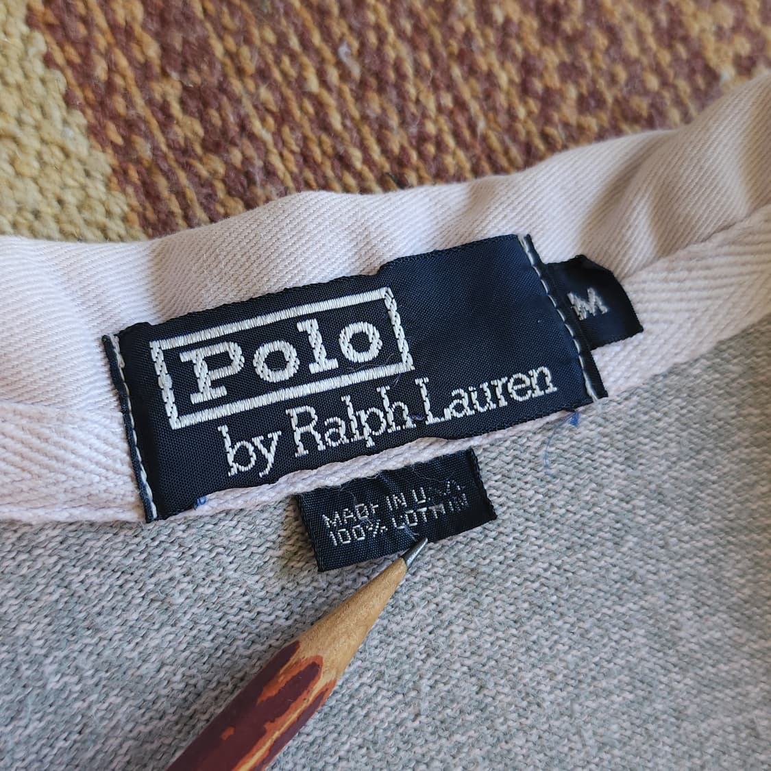 90s 폴로 럭비 카라티 헤비코튼 usa 메이드 빅 스트라이프 m 상품이미지10