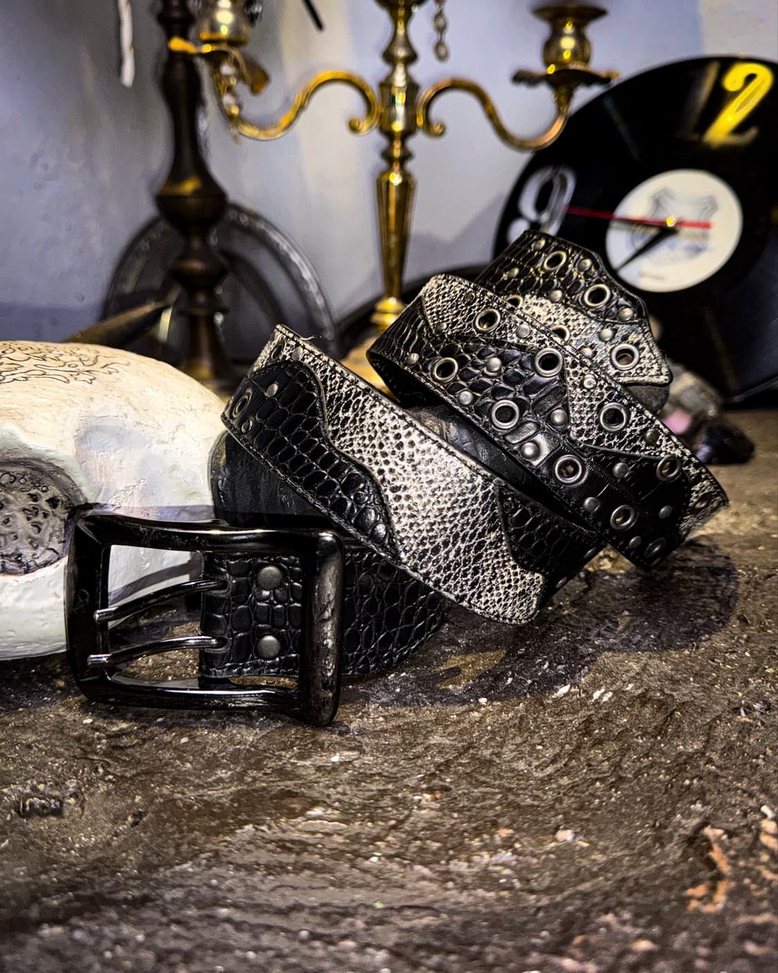 Doublefocus – Leather patchwork belt 상품이미지1