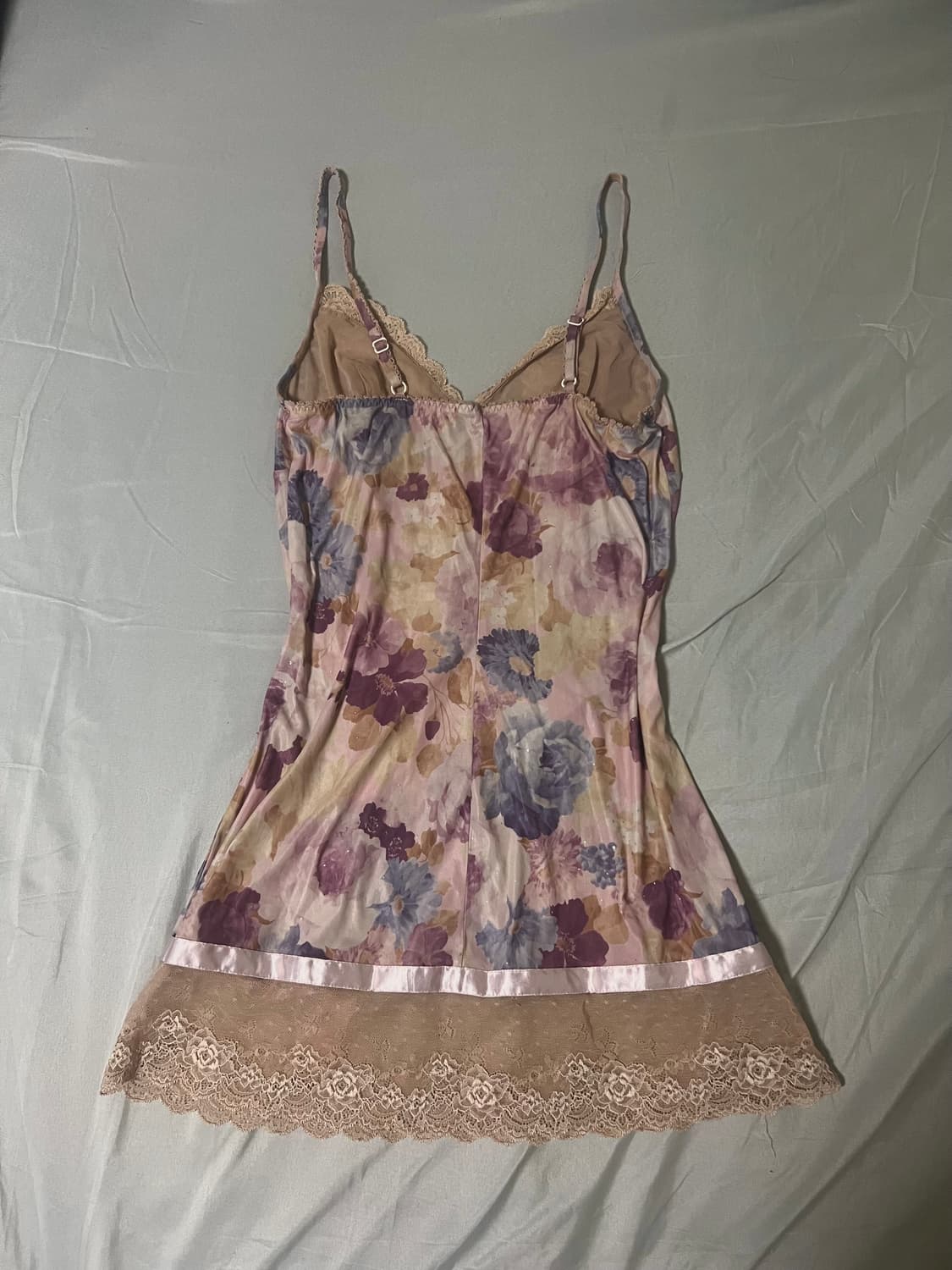 ✨vintage pink flower pattern slip dress✨ 상품이미지3