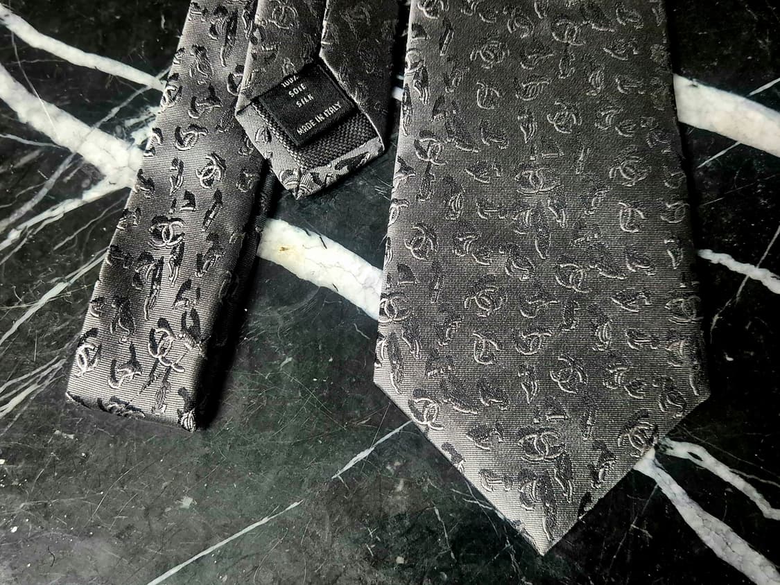 샤넬 타이 넥타이 그레이 상품이미지3