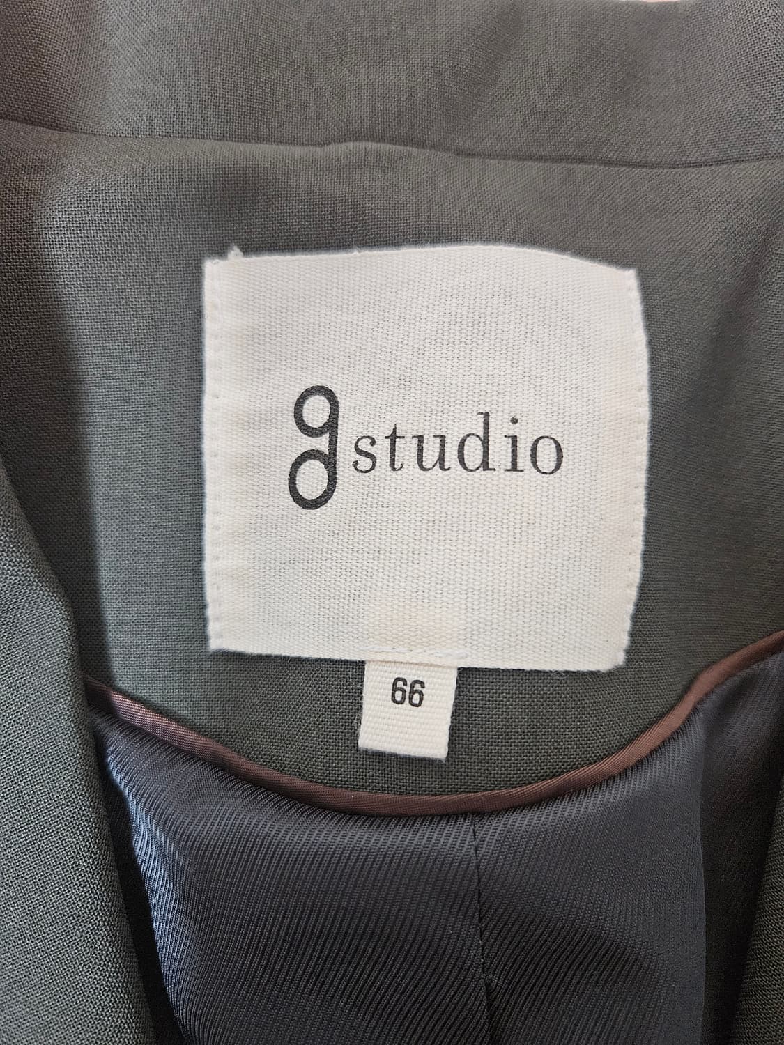 지스튜디오 원버튼 자켓 카키 66 상품이미지2