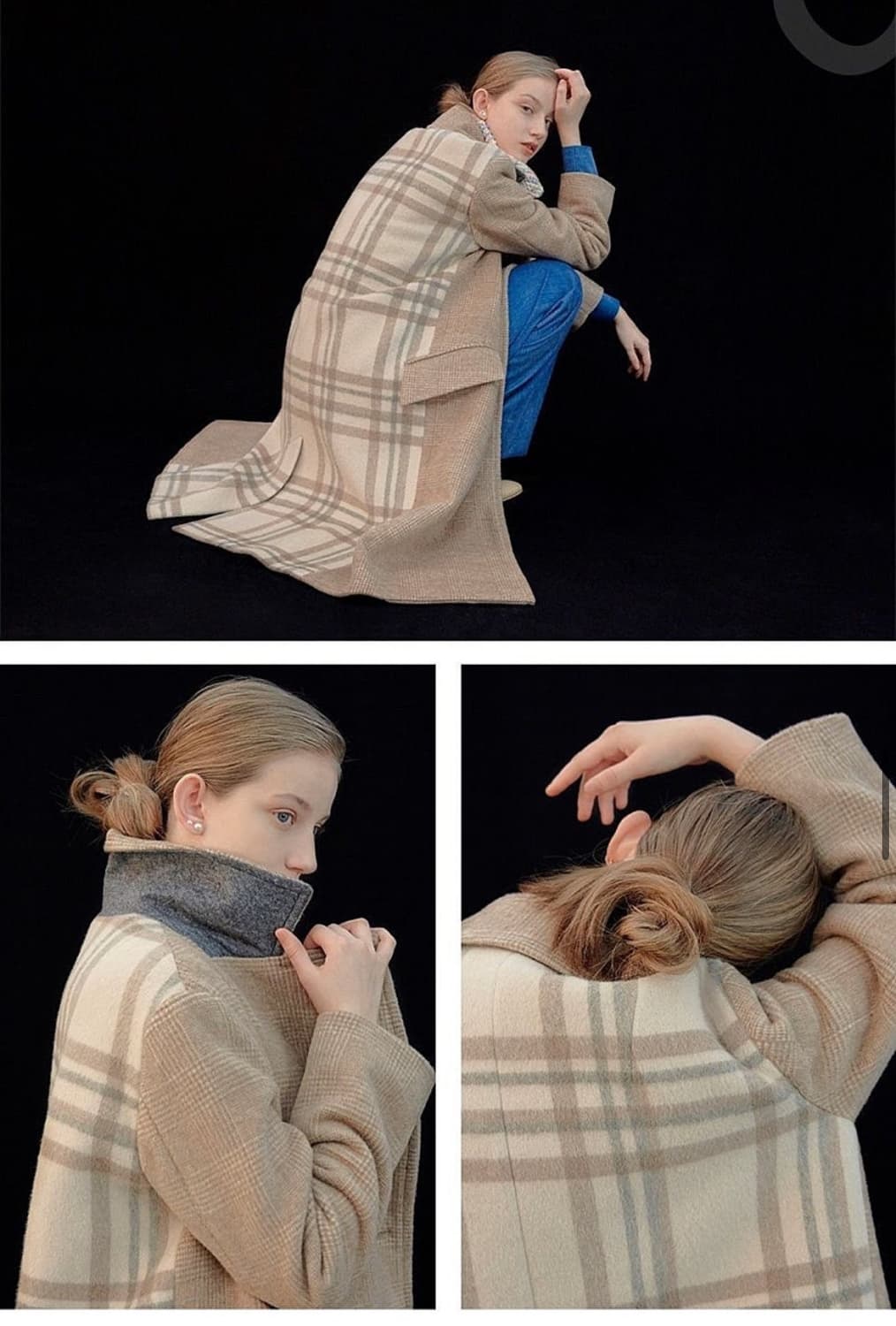 프론트로우x메종마레 오버핏 체크 코트 상품이미지2