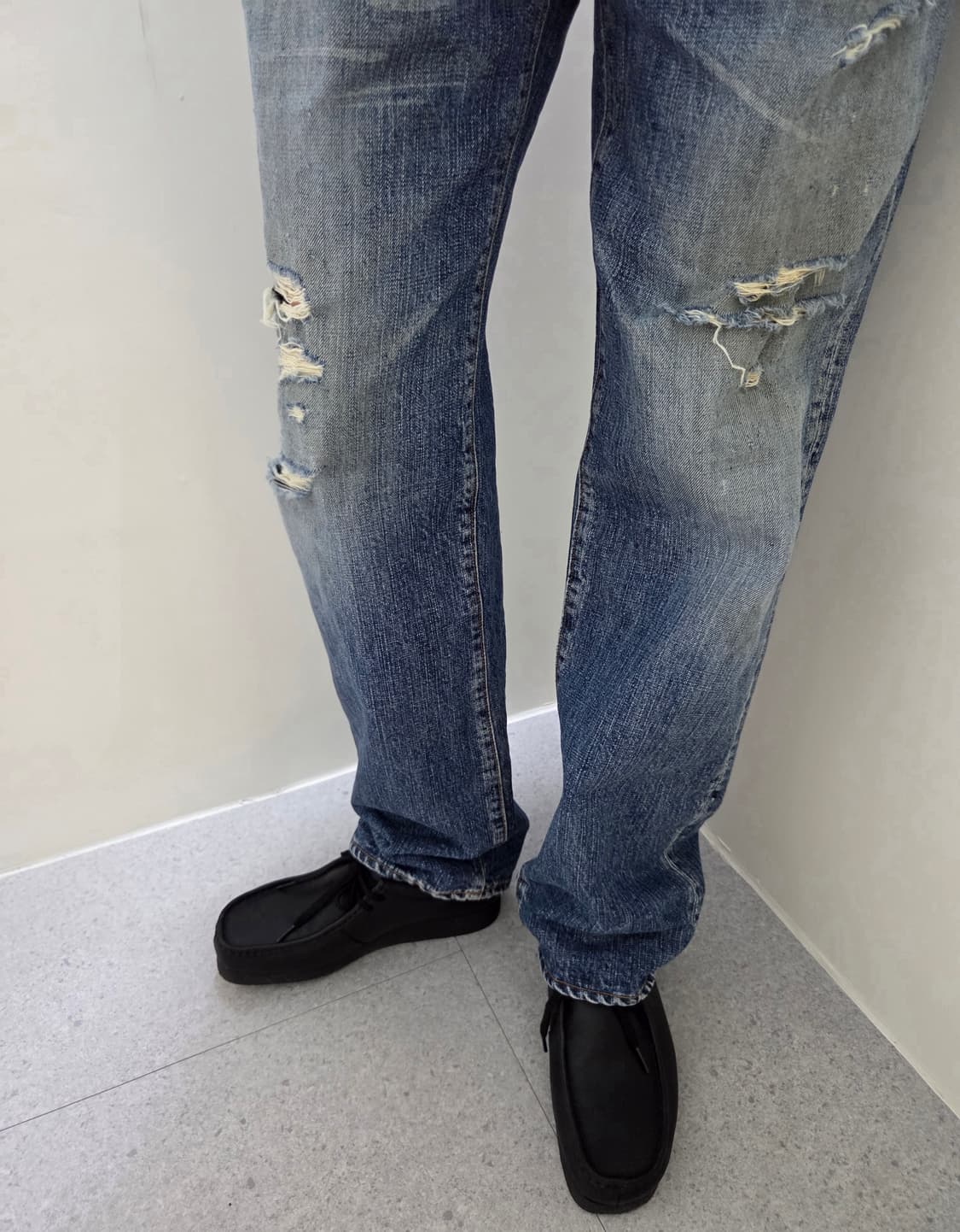 PEOPLE JAPAN 신치백 워싱 디테일 데님 팬츠 상품이미지3