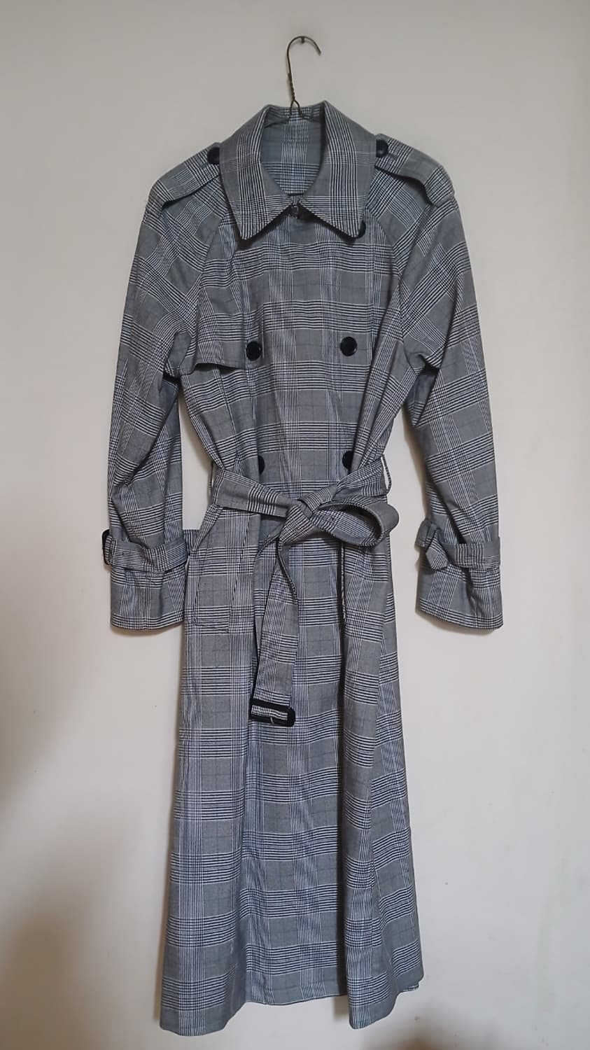 스파오 SPAO 체크 패턴 롱 트렌치 코트 자켓 재킷 점퍼 여성 아우터 상품이미지5