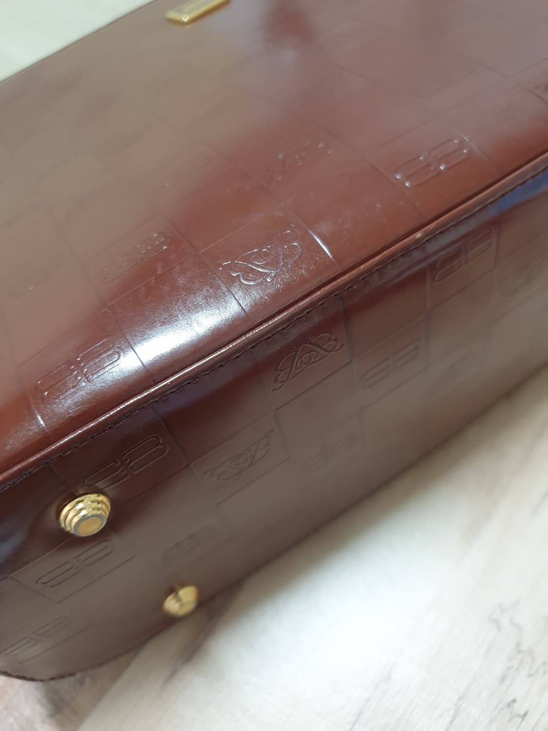 발렌시아가 레드 브라운 가죽 토트백 상품이미지3