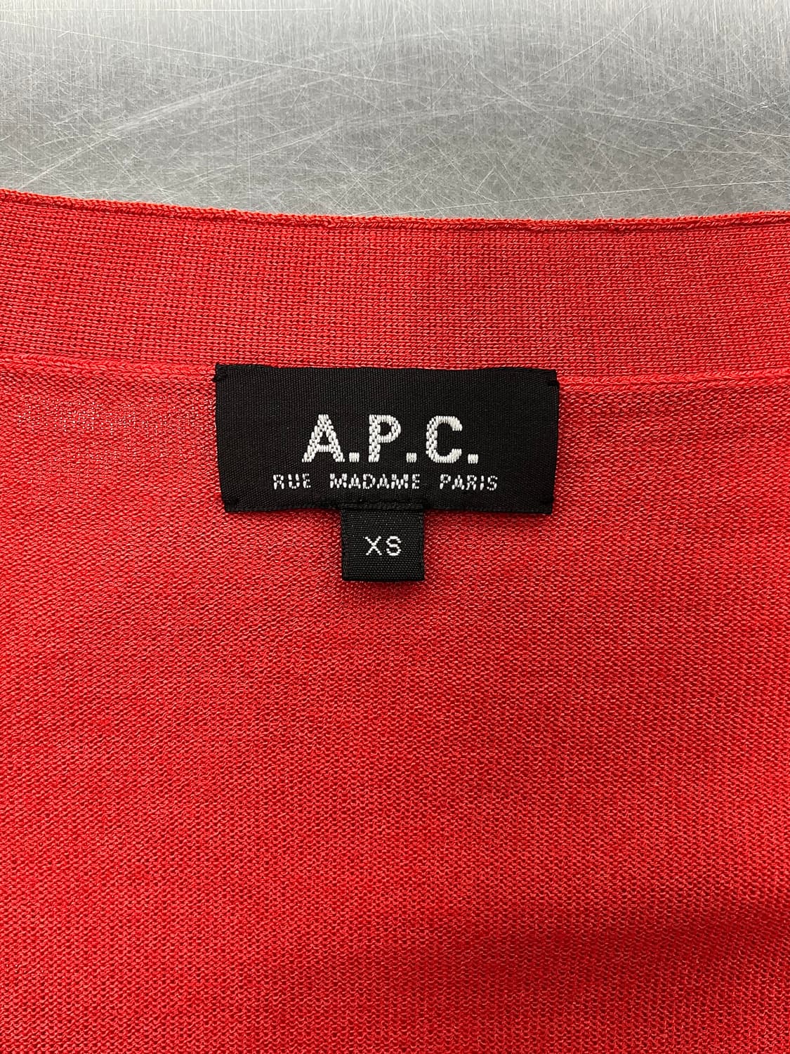 아페쎄 레드 울 실크 혼방 브이넥 니트 가디건 상품이미지7