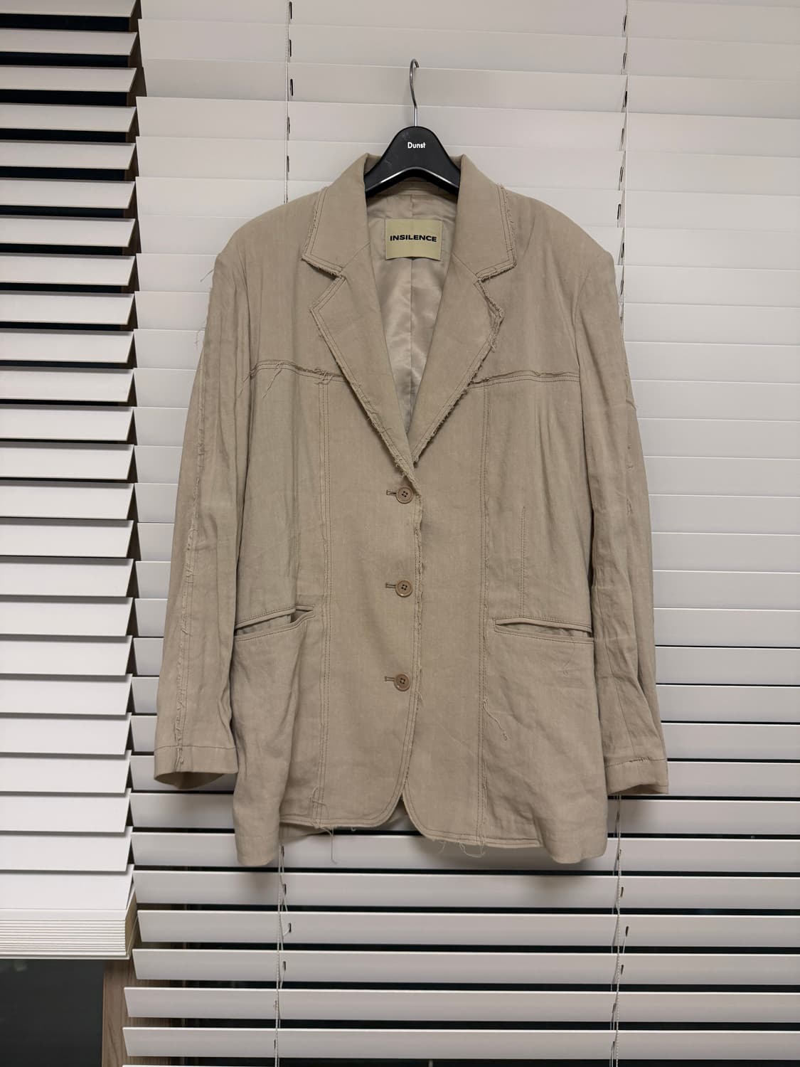 인사일런스 오버사이즈 컷오프 린넨 자켓 BEIGE 상품이미지5