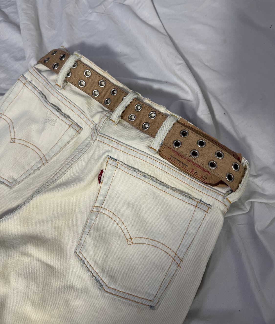 빈티지 스웨이드 터치 코튼 레더 벨트 상품이미지3