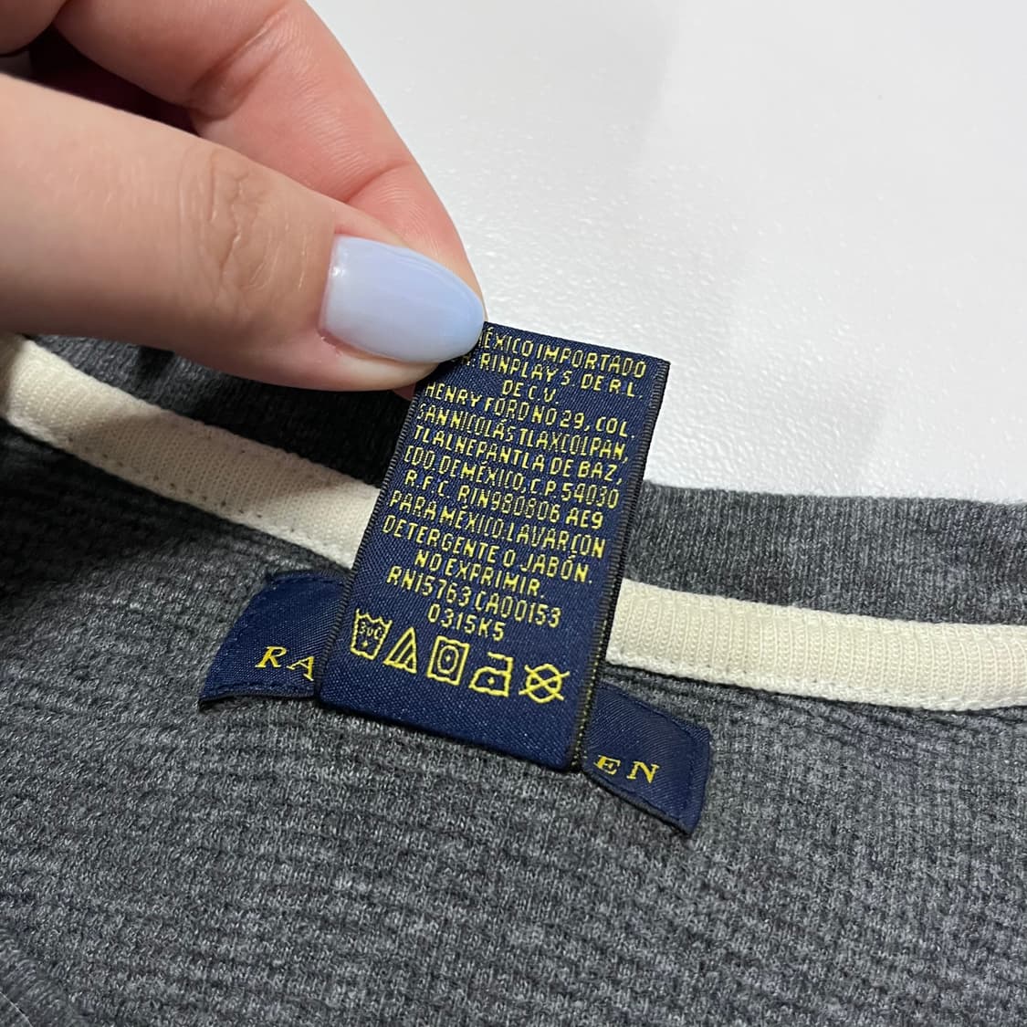 [정품] 폴로 챠콜 / 화이트포니 와플 긴팔티 [ S ] 상품이미지4