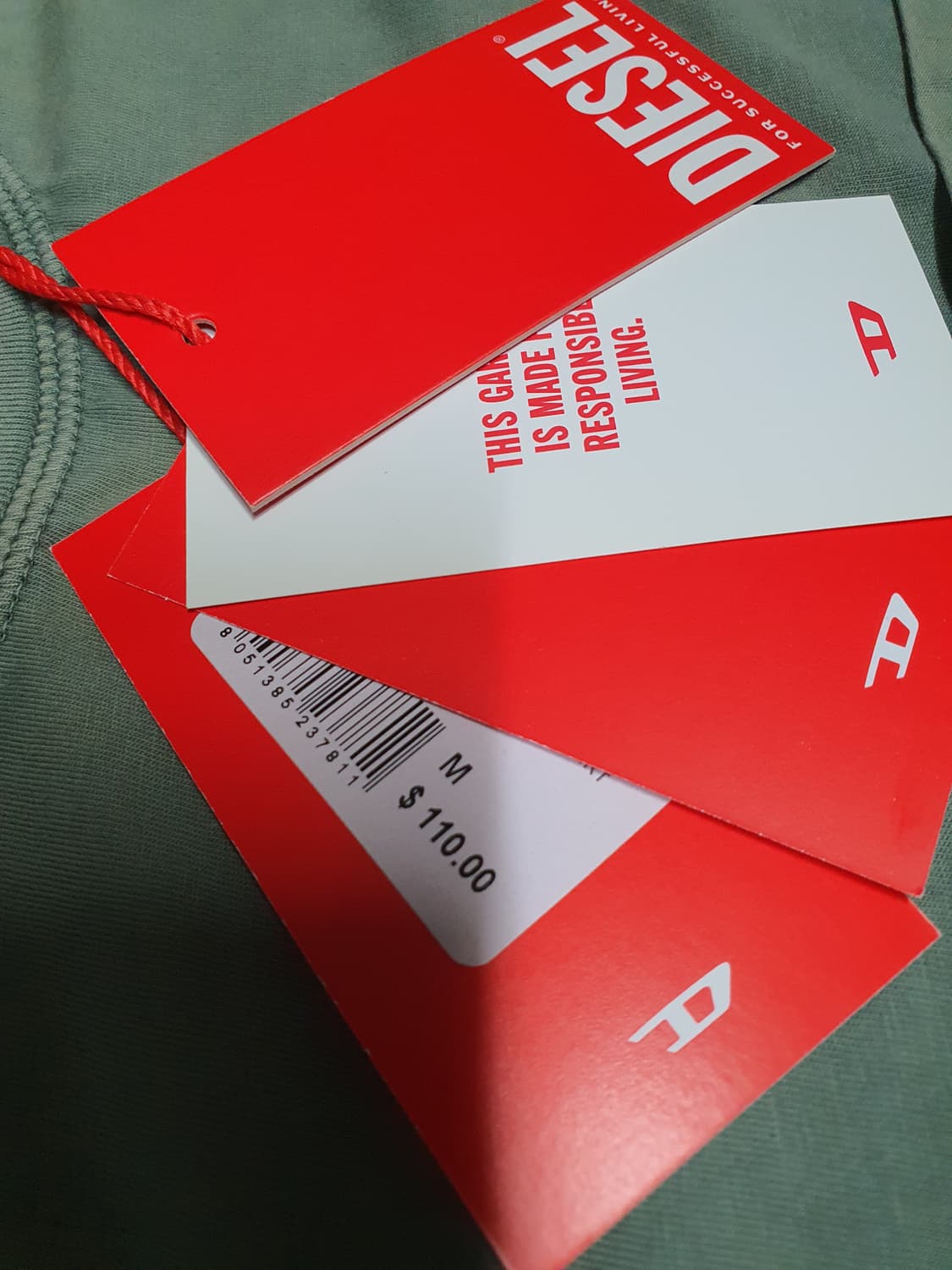 디젤 빈티지 워싱 반팔 티셔츠 새제품  상품이미지3