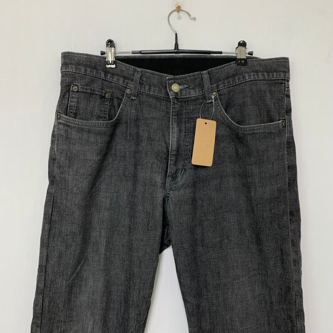 에드윈 남성 빈티지 흑청 블랙 데님 팬츠 기모 청바지 36인치 상품이미지2