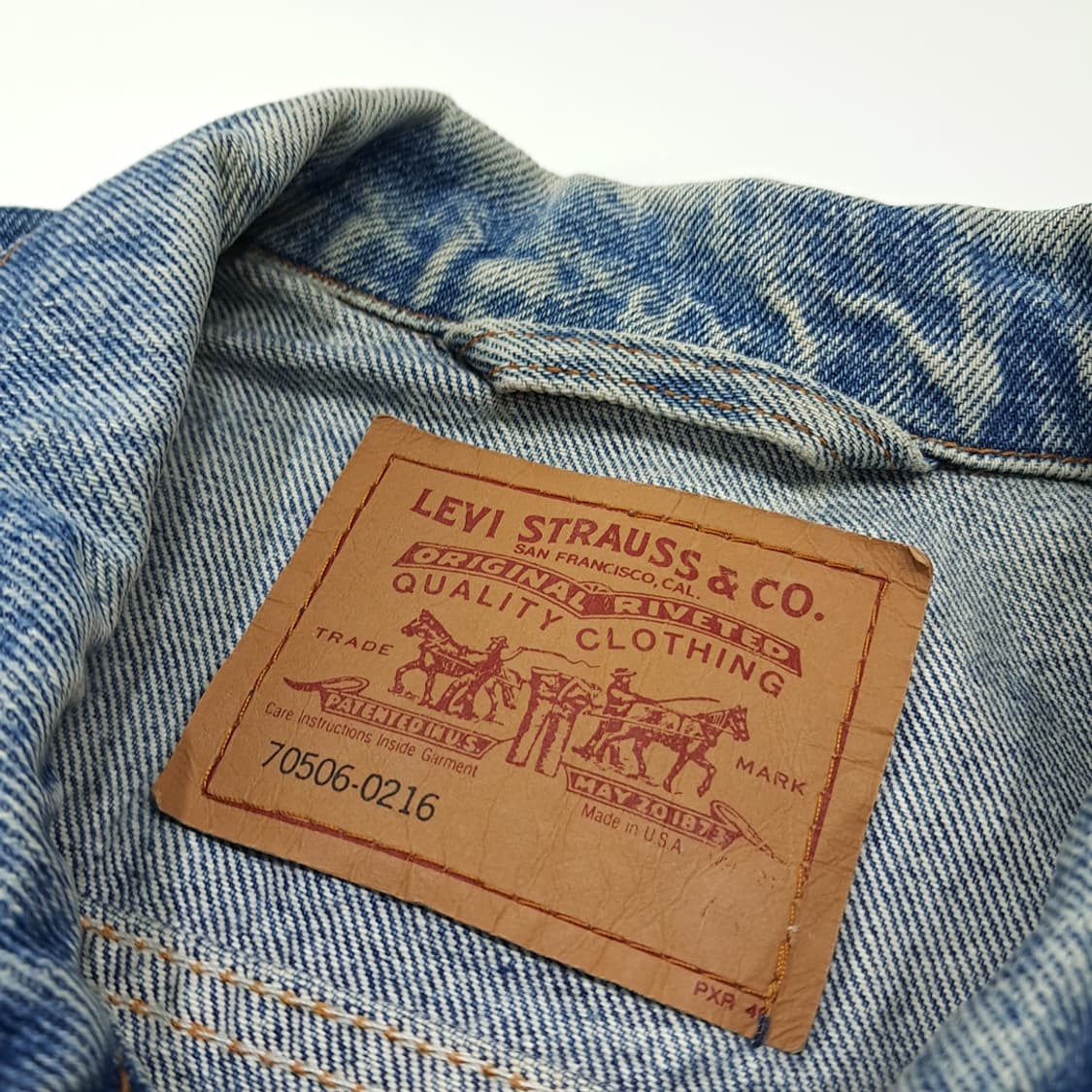 CL872 XL 리바이스 80s 90s 미국판 4포켓 인디고 데님 자켓 상품이미지3