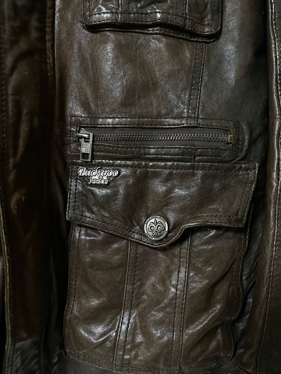 버커루 램스킨 하이넥 빈티지 선페이디드 레더자켓 상품이미지4