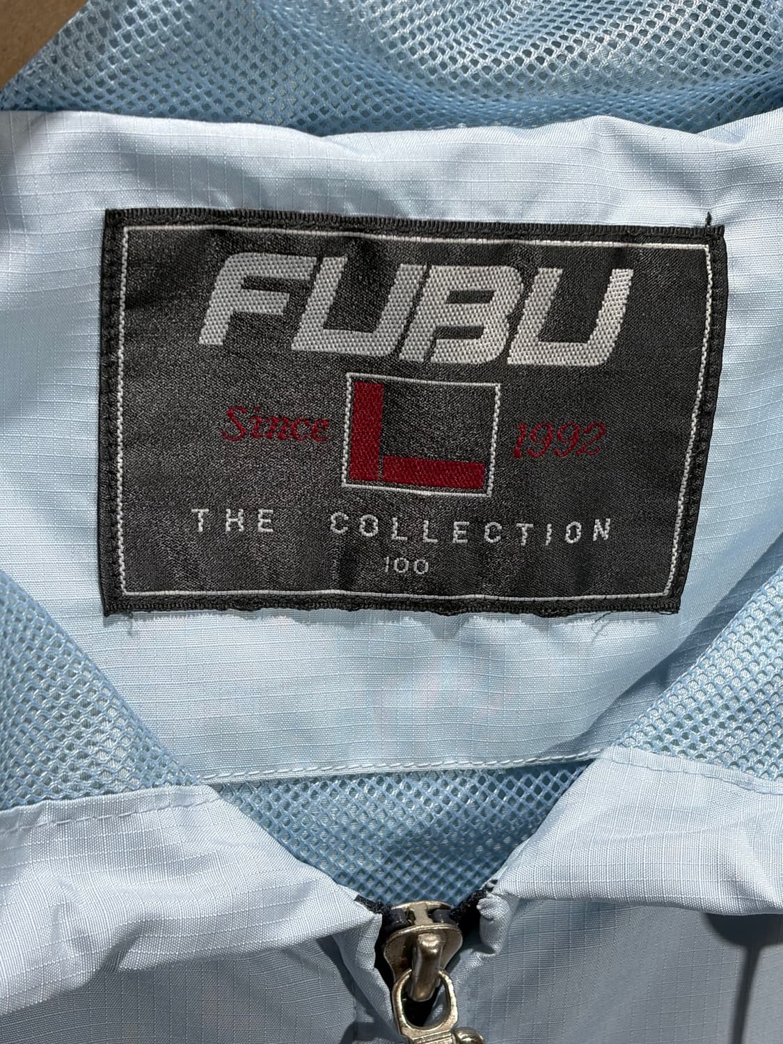 L FUBU 푸부 빅로고 스카이블루 나일론 후드집업 상품이미지6