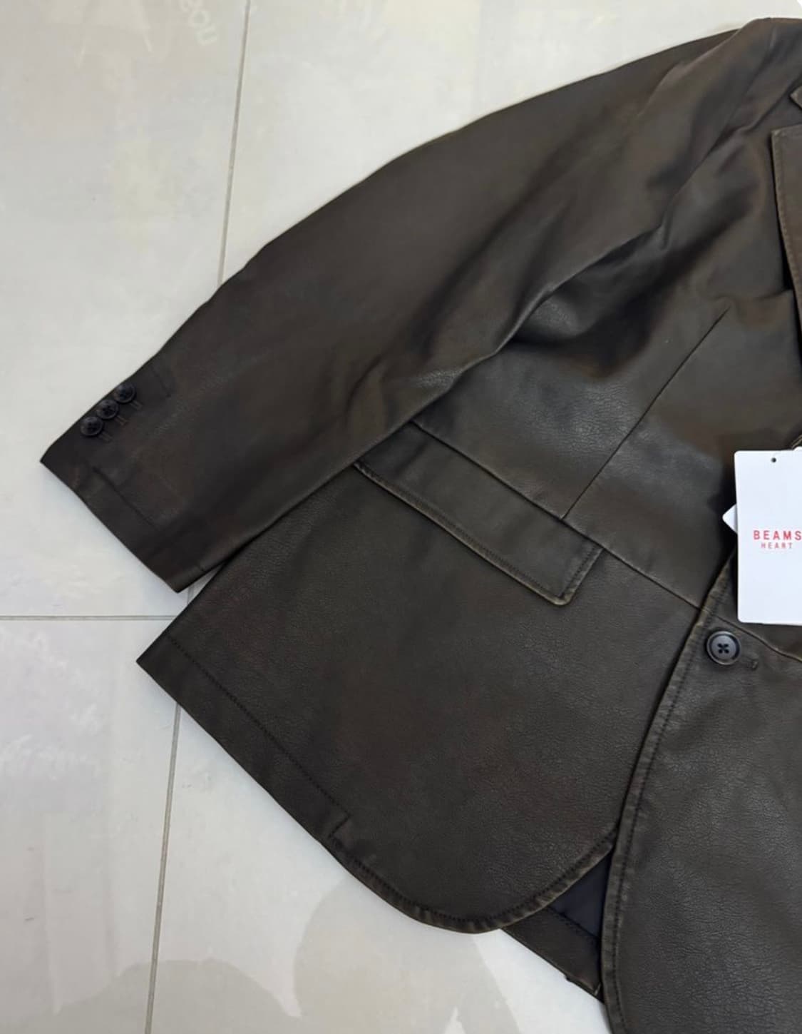 BEAMS 남성 가죽 블레이저 상품이미지3