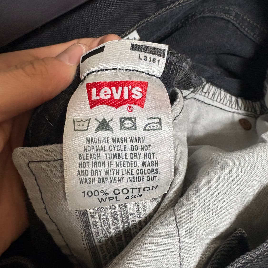 리바이스 501 흑청 스트레이트 데님팬츠 / W30, L32 상품이미지8