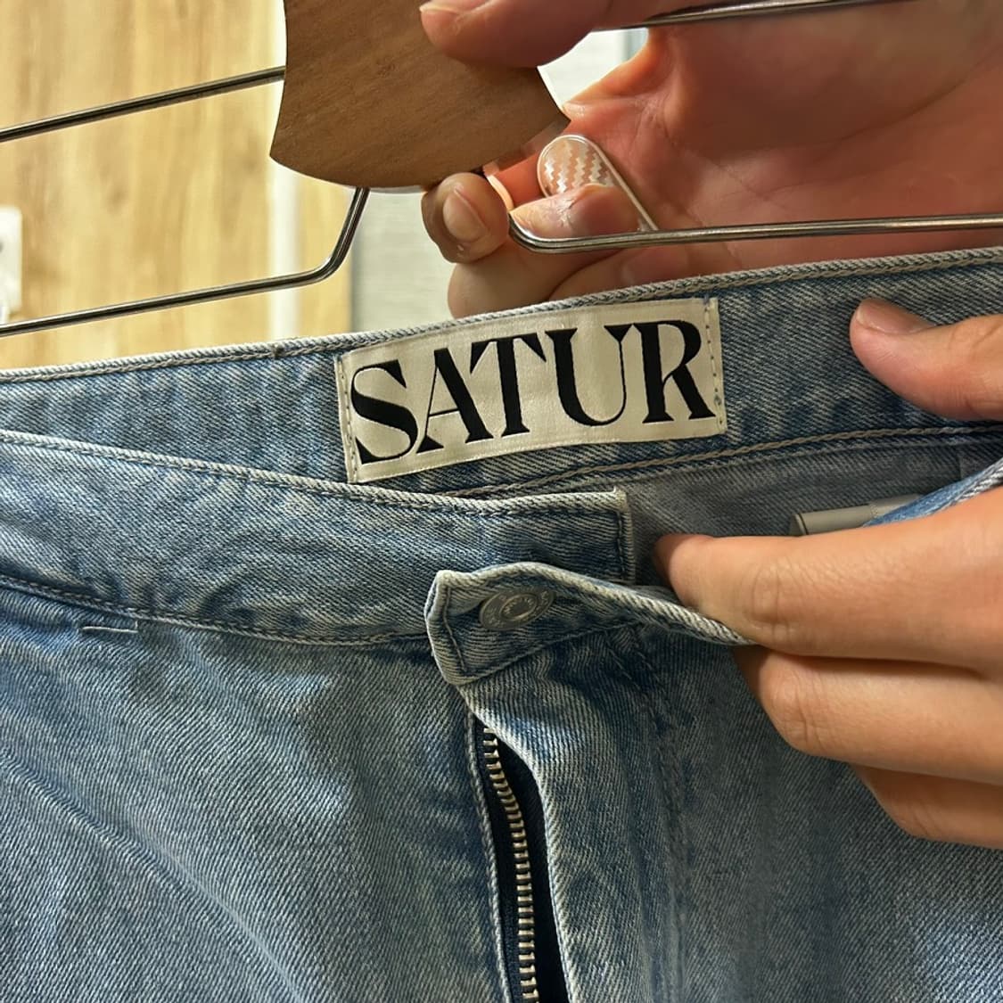 satur 세터 와이드 연청 이중포켓 데님팬츠 상품이미지3
