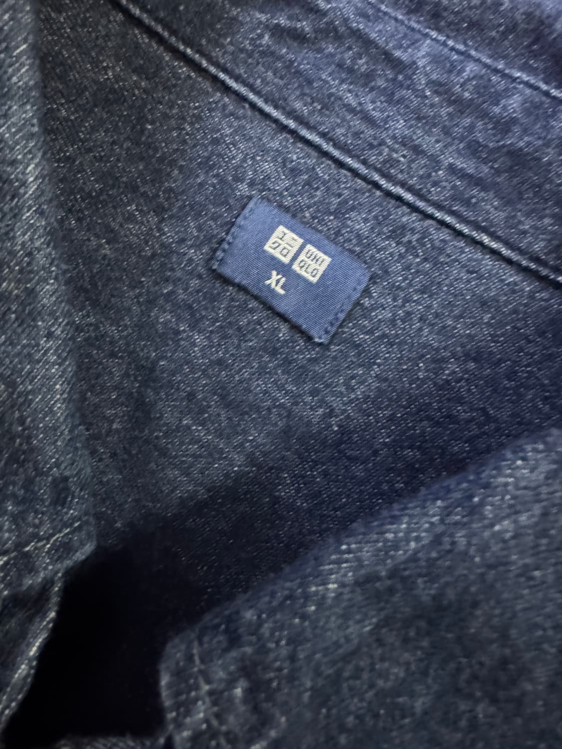 유니클로 빈티지 생지 워싱 데님셔츠 XL 상품이미지3