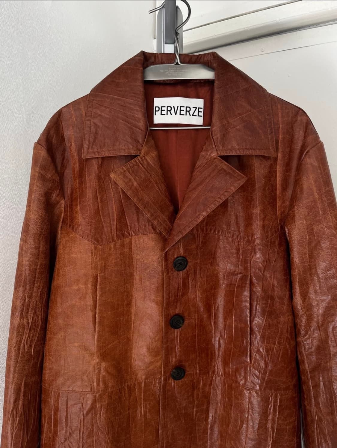 fake leather long coat 상품이미지5