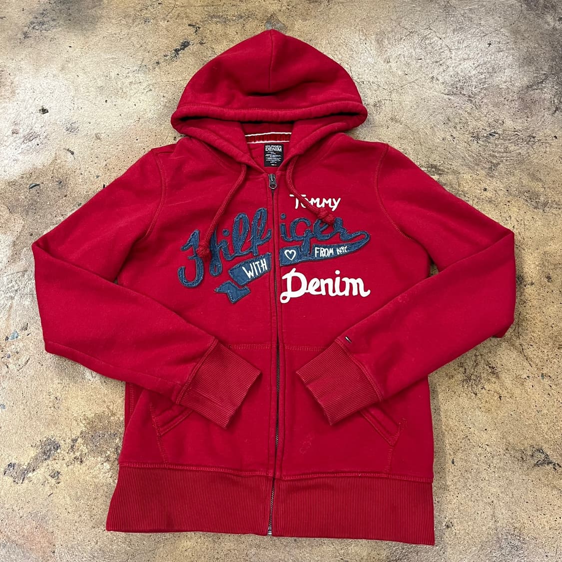 타미힐피거 레드 데님 하트 후드집업  상품이미지2