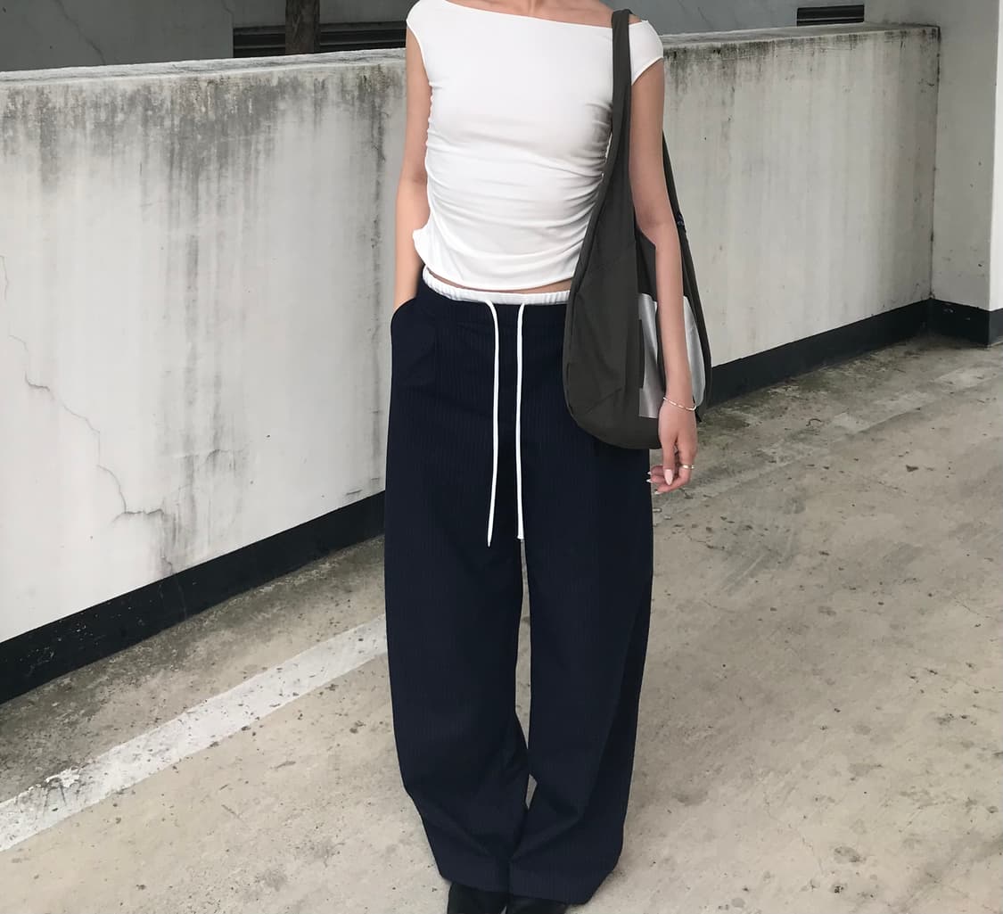 자라 더블 웨이스트 와이드 팬츠 M 상품이미지3