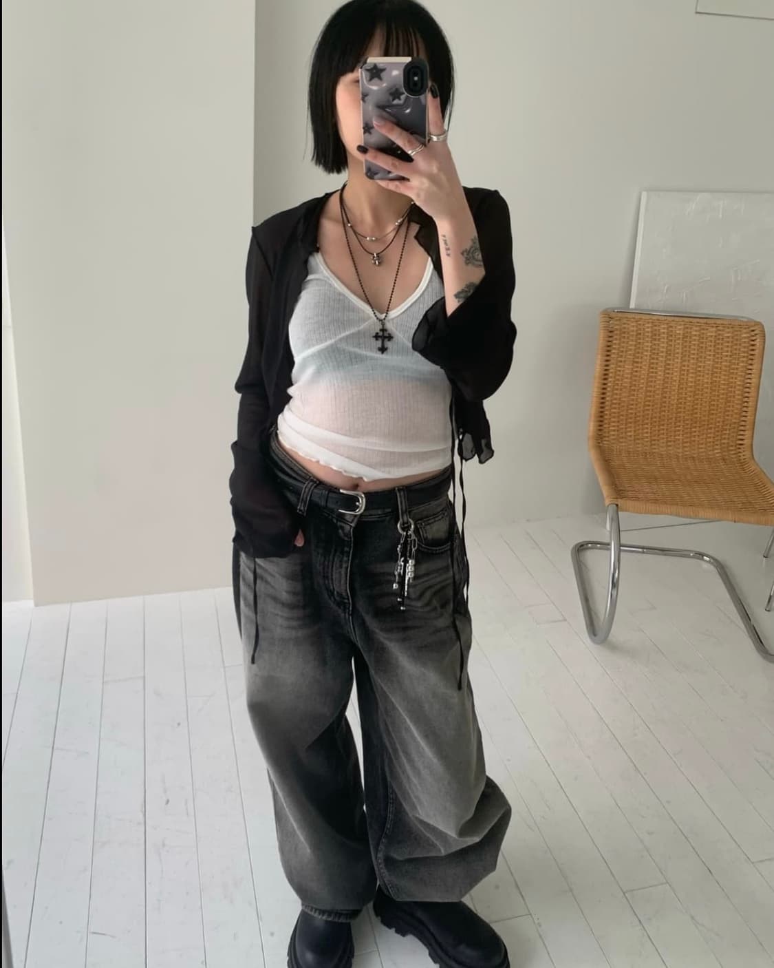 (룸즈) chrome vintage 가죽목걸이 상품이미지4