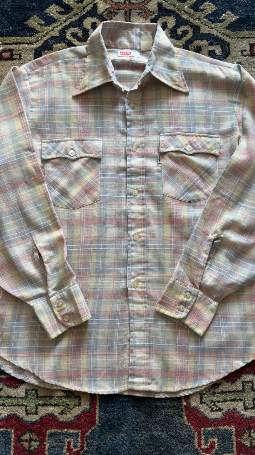 1970s Levi's made in USA 체크셔츠 상품이미지3