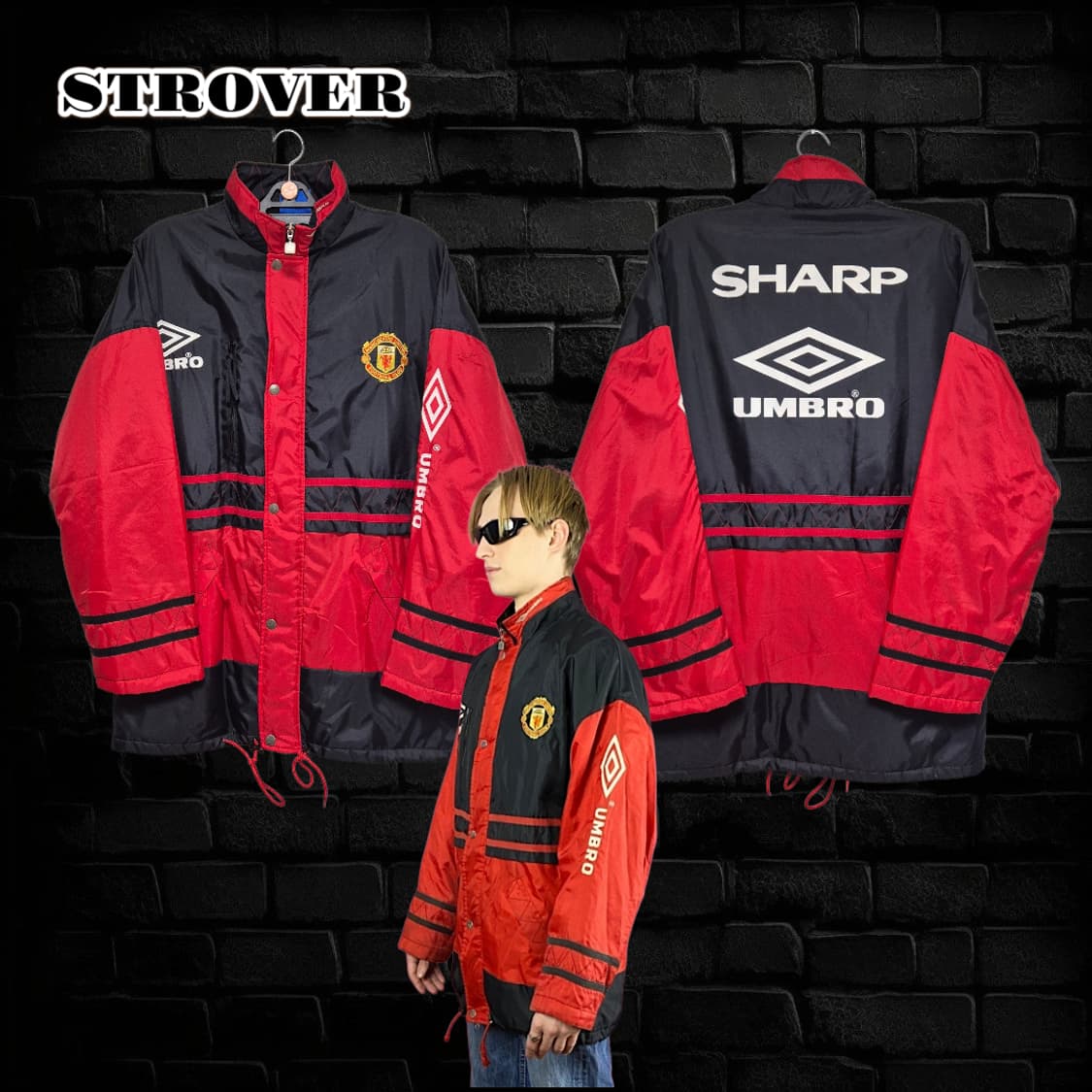 96/97 맨유 벤치 코트 자켓 M 상품이미지1