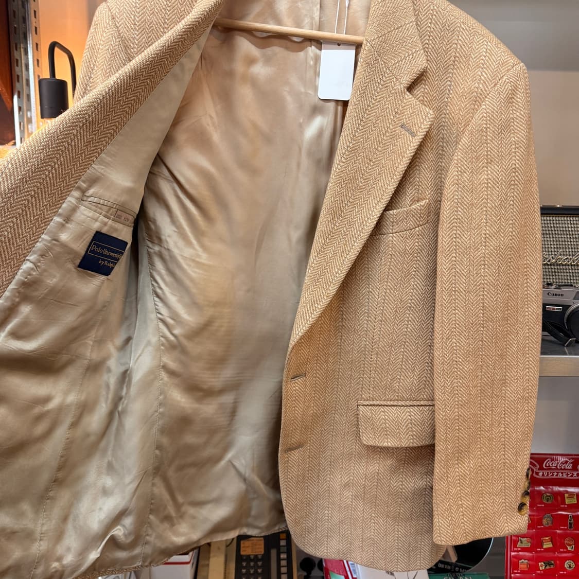 80 90S 폴로 유니버시티 클럽 라인 해링본 블레이저자켓 상품이미지4