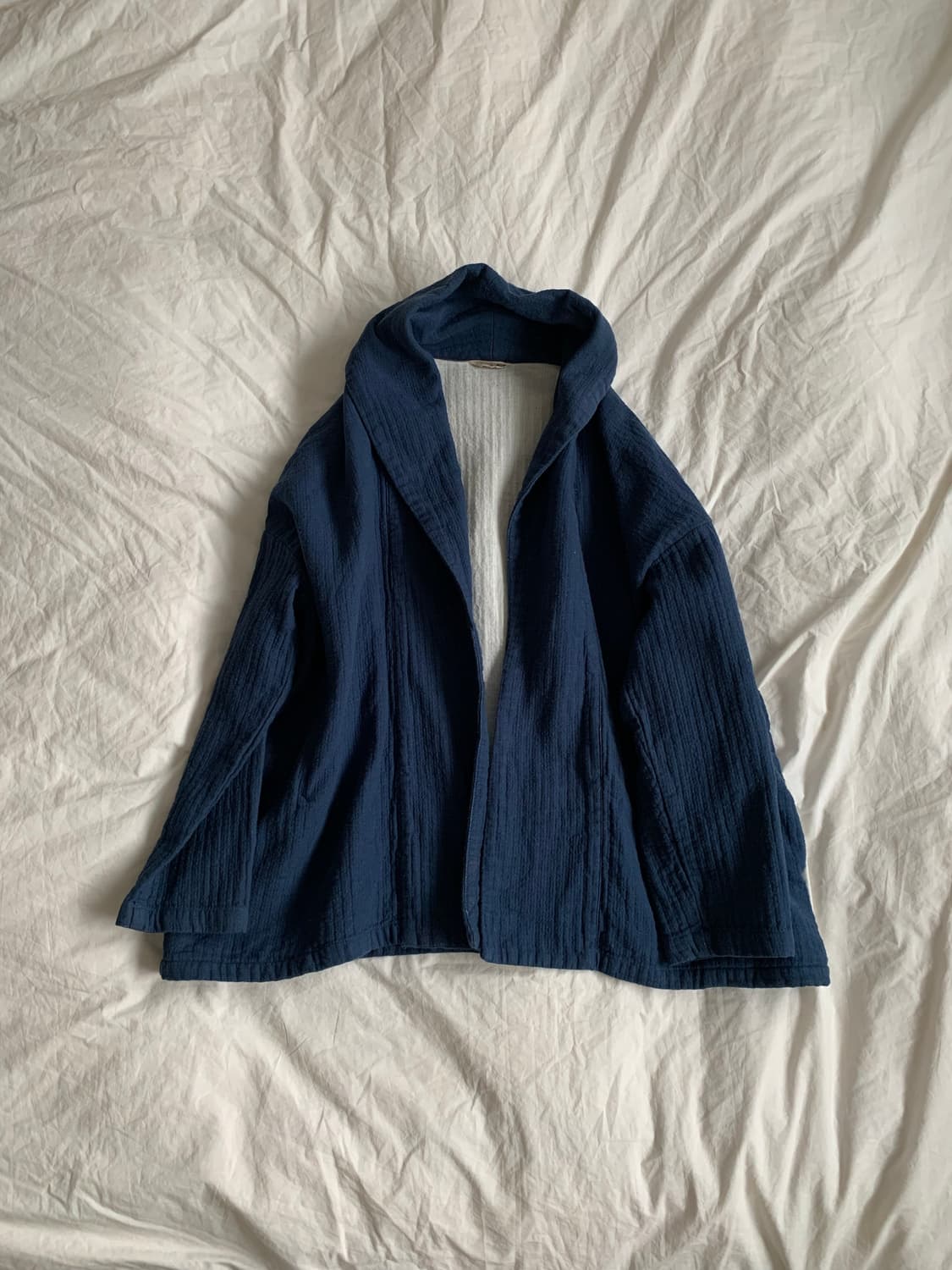 Samansa Mos2 블루 코튼 숄 가디건 상품이미지1