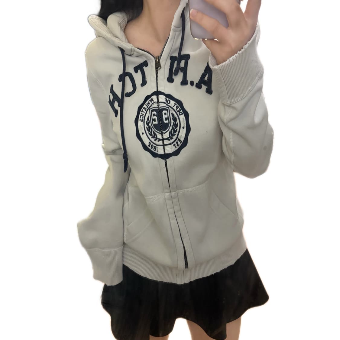 대장급 아베크롬비 머슬핏 화이트 후드집업 상품이미지1