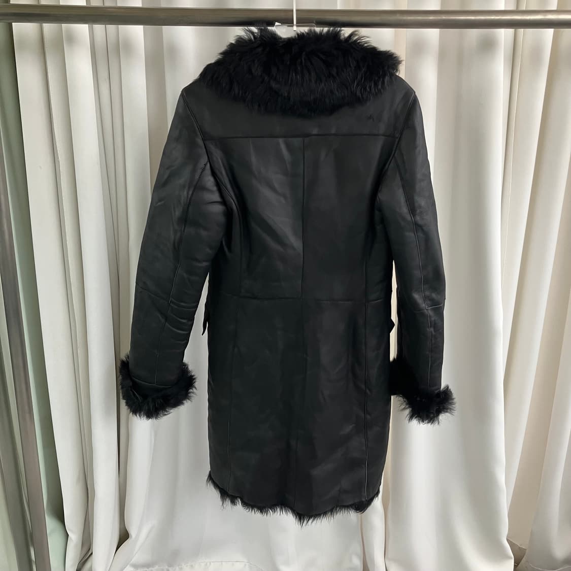 VTG 빈티지 블랙 시어링 무스탕 코트 M 상품이미지2