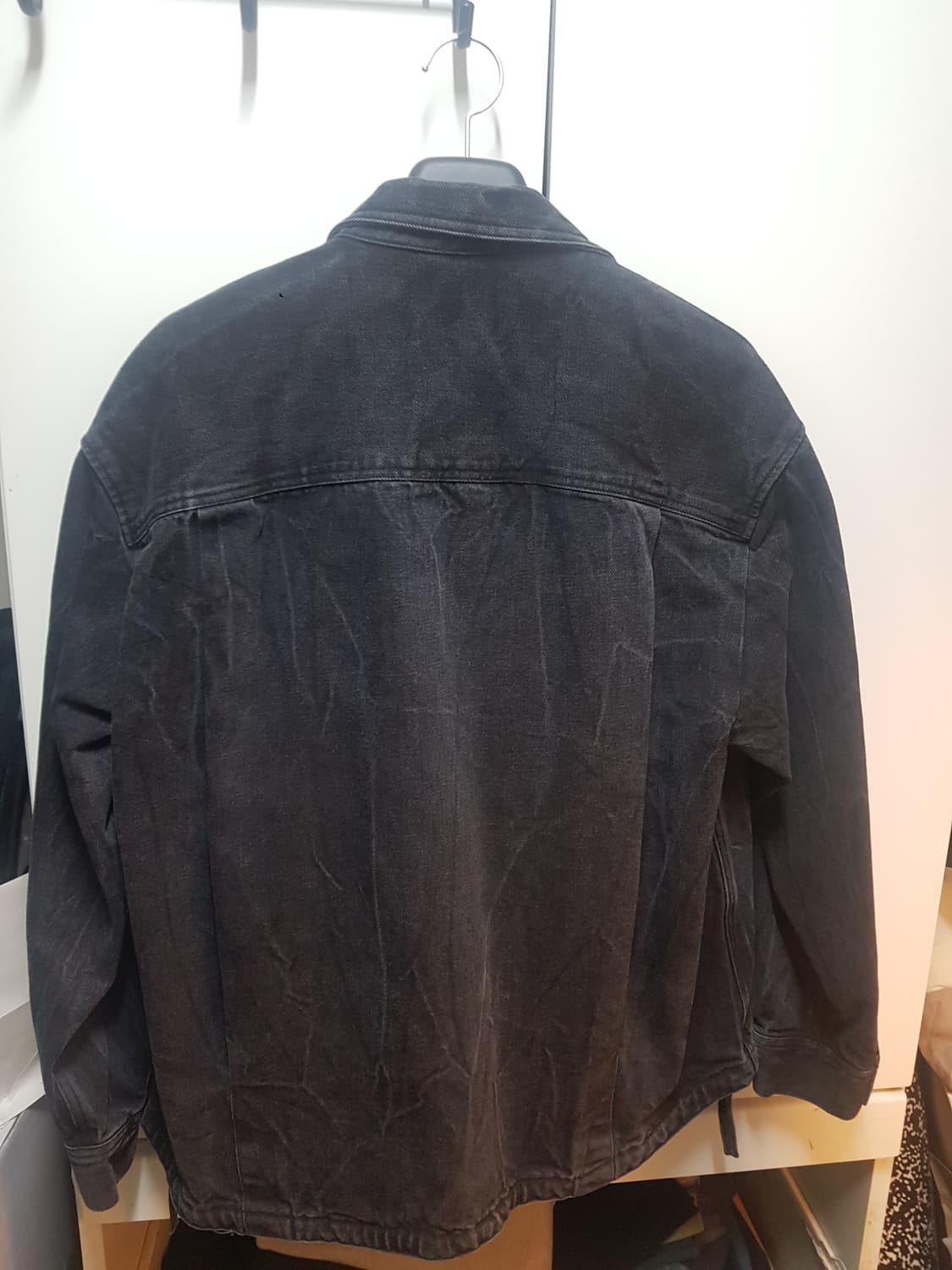 쿠어 링클 이펙트 아우터 셔츠 블랙 L 상품이미지5