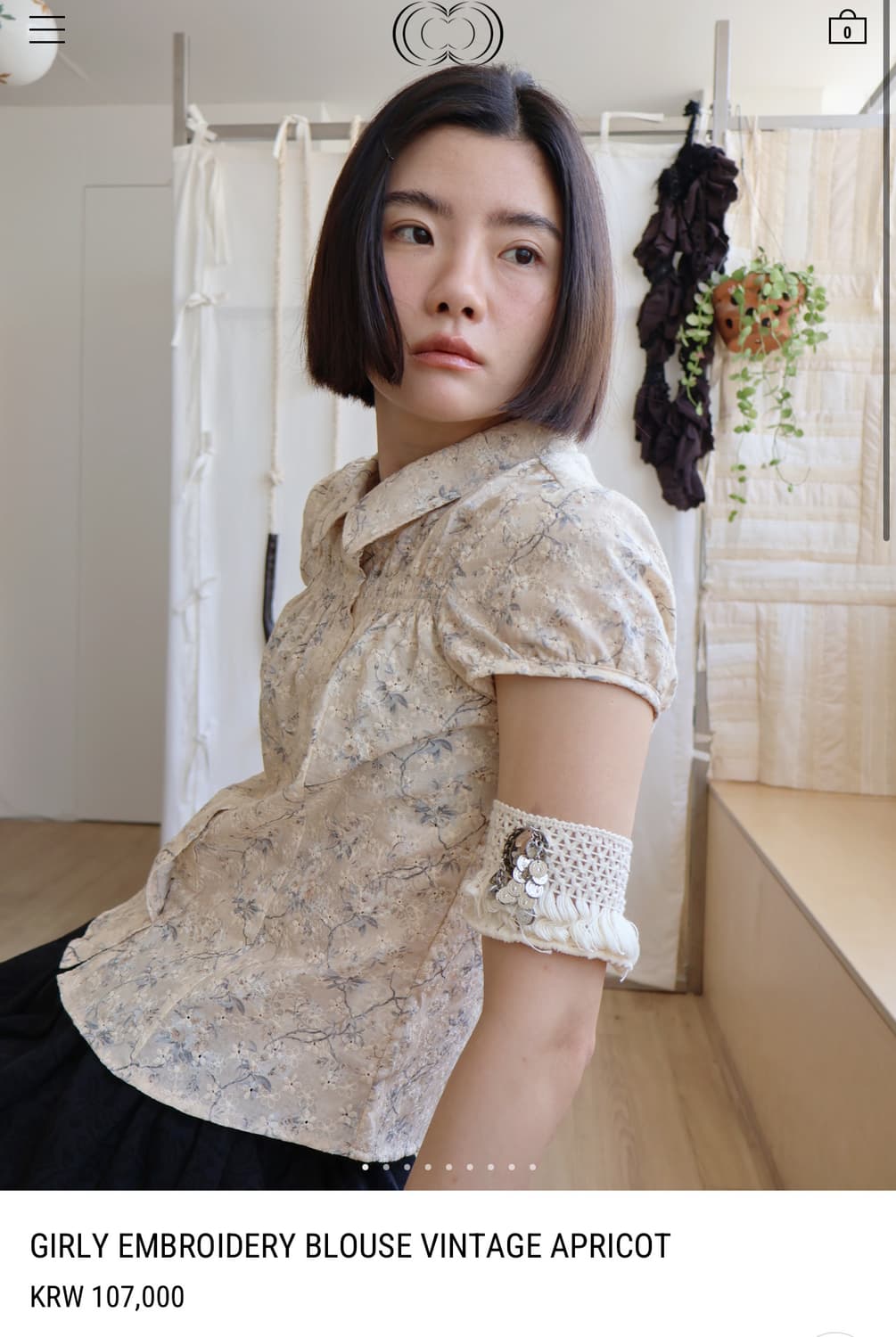 콜로신스 블라우스 빈티지 애프리콧 상품이미지4