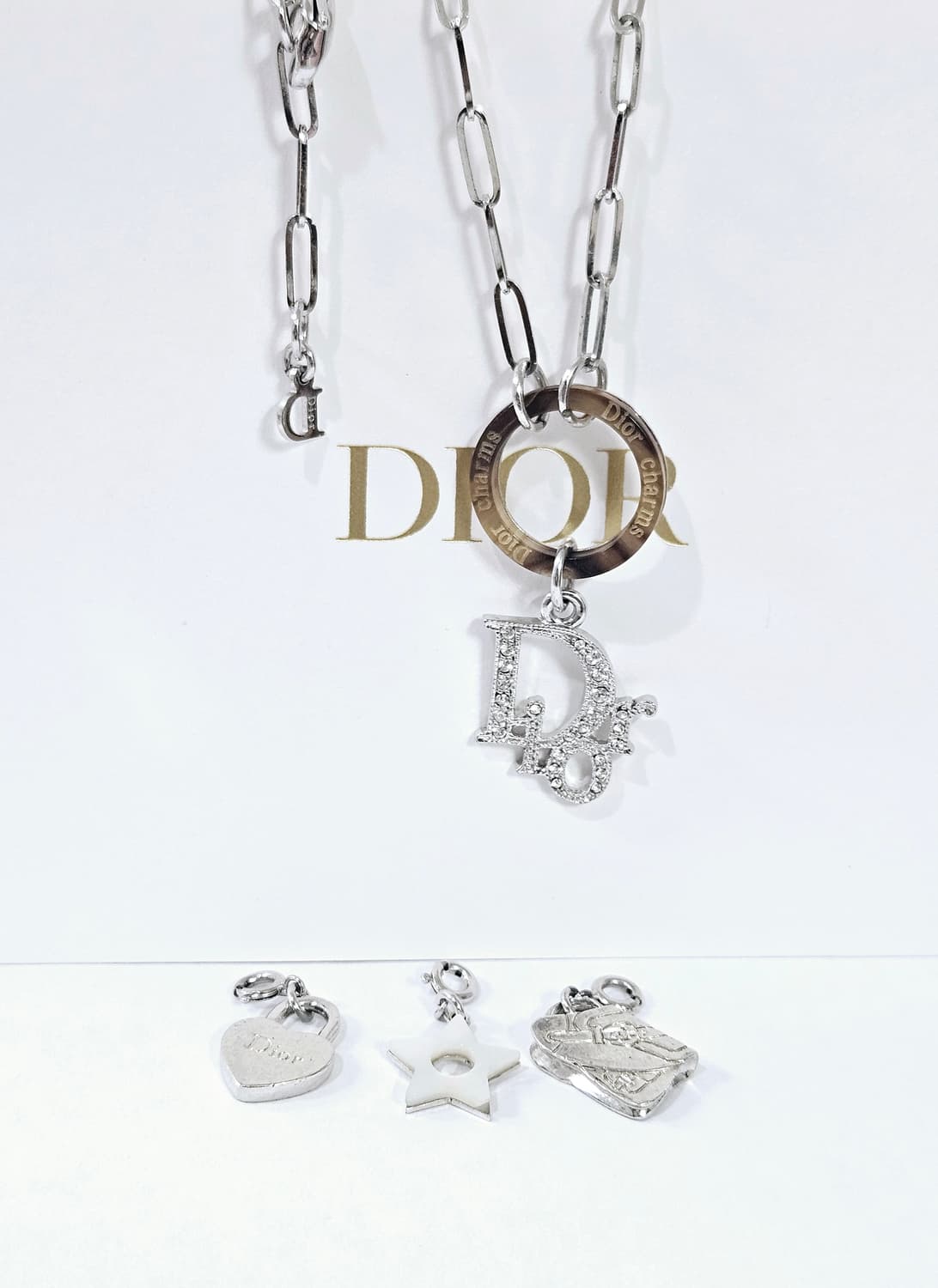 디올 오블리크 참 목걸이 / 참분리 가능 [정품·희귀매물] 상품이미지1