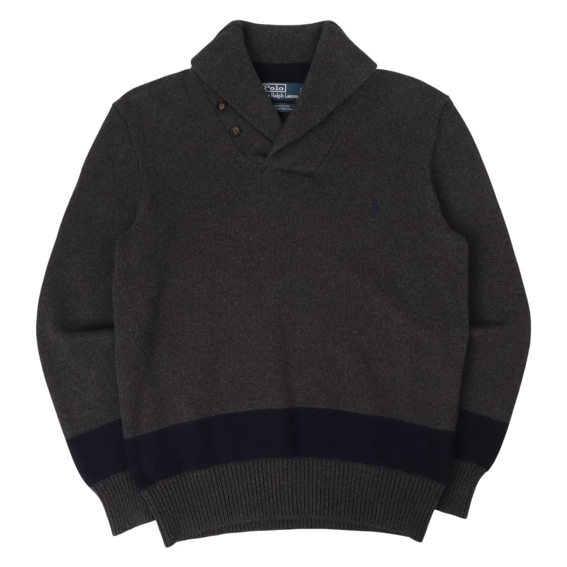 폴로 랄프로렌 챠콜 베이직포니 숄카라 니트 상품이미지1