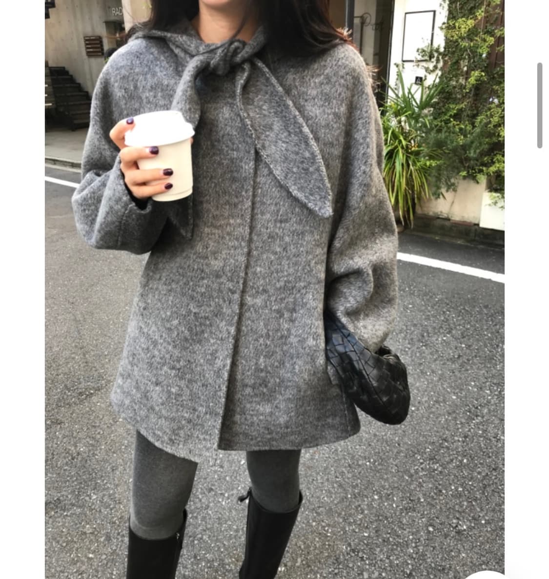 유이니 스카프 핸드메이드 하프코트 상품이미지4