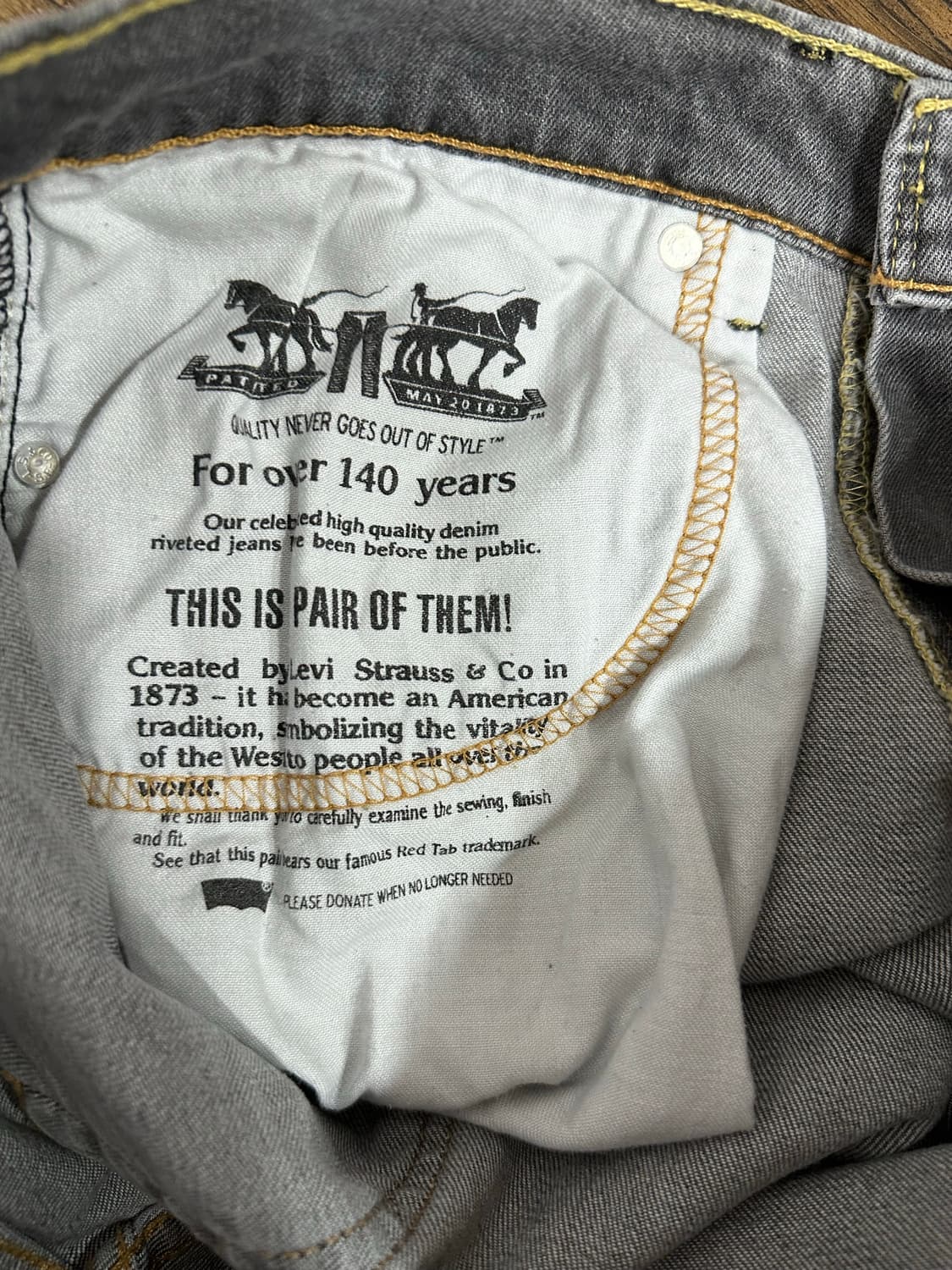 리바이스 511 슬림핏 그레이진 W33 L34 새제품 상품이미지8