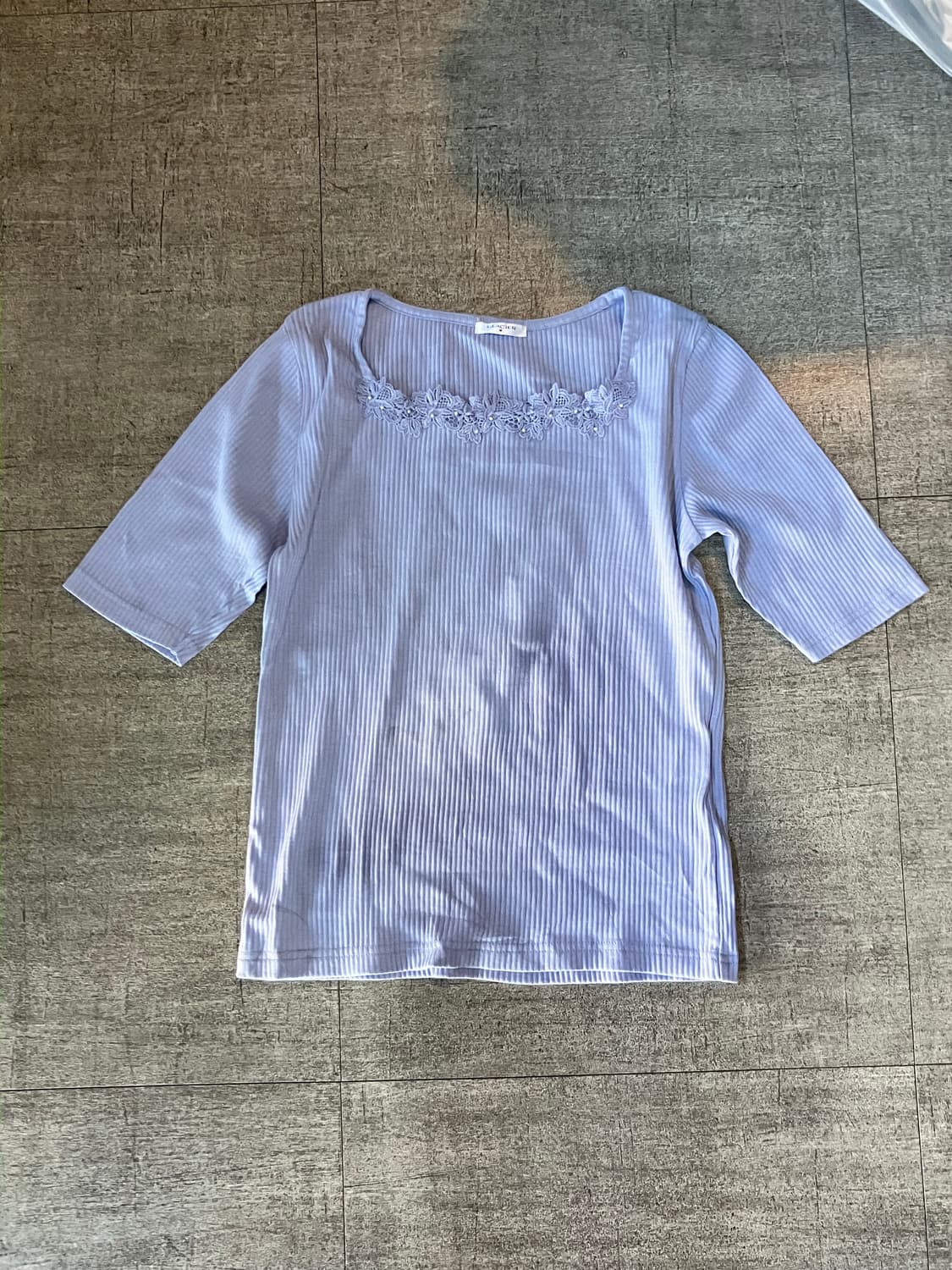 일본빈티지 Glacier 하구미모리걸 달천깔페어리 플라워 스퀘어넥탑 상품이미지1