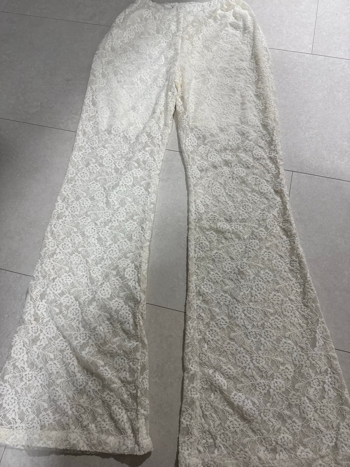 레이스 부츠컷 레이어드 바지 팬츠 레이스바지 레이어드팬츠 빈티지 갸루 상품이미지1