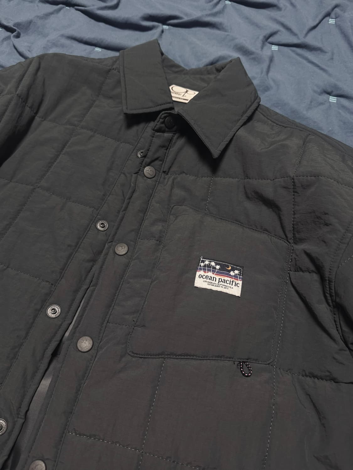 오션퍼시픽 퀼팅 가디건 자켓 차콜 상품이미지1