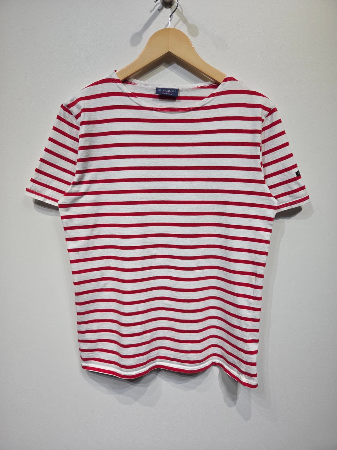 SAINT JAMES 세인트제임스 레드 스트라이프 반팔 티셔츠 상품이미지2