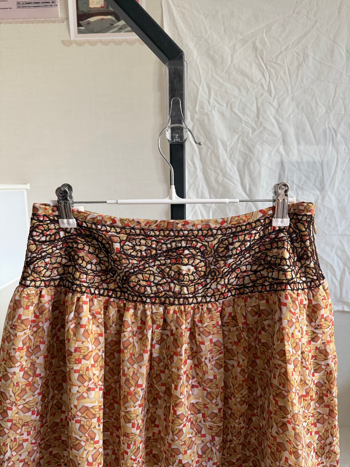 빈티지 자수 패턴 레이어드 스커트 상품이미지2