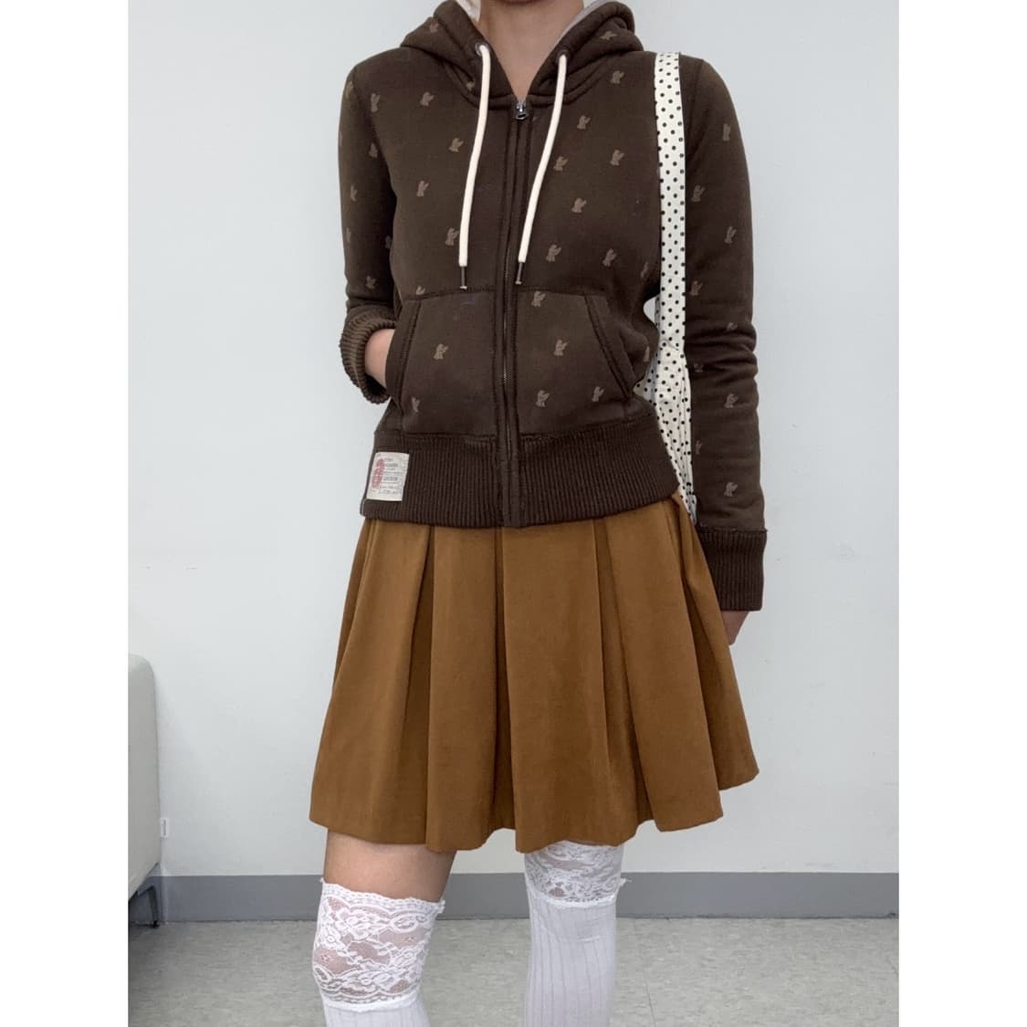 빈티지 브라운 플리츠 스커트 상품이미지2