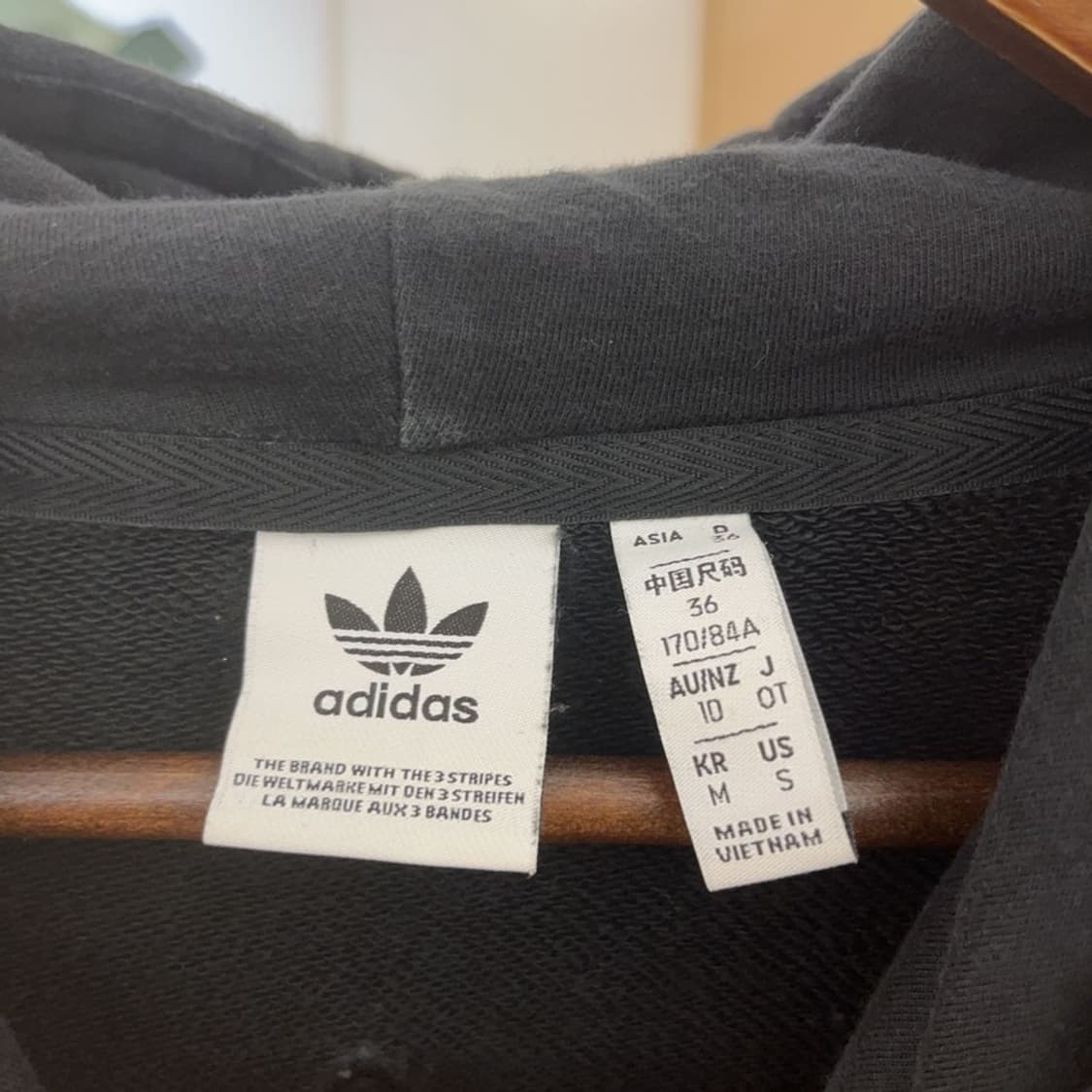 아디다스 키치 트라이컬러 백트레포일 크롭 후드티 M C08099 상품이미지5