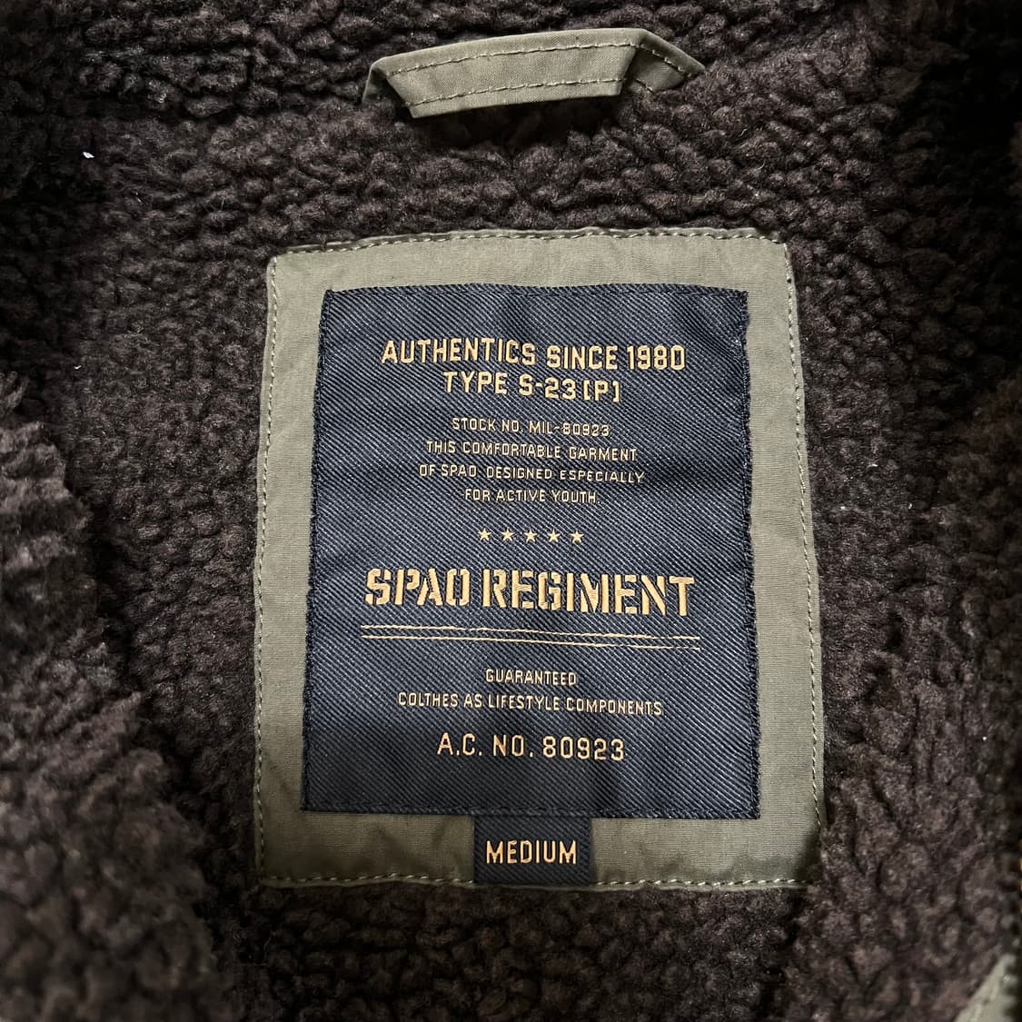 스파오 코듀로이 덤블 양털 카라 뽀글이 야상 덱점퍼 [카키] M/95 상품이미지5