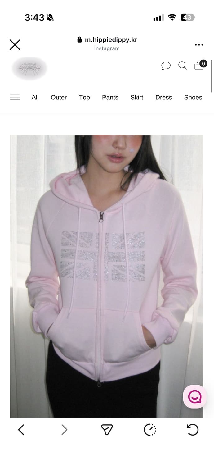 히피디피 핑크 후드집업 상품이미지1