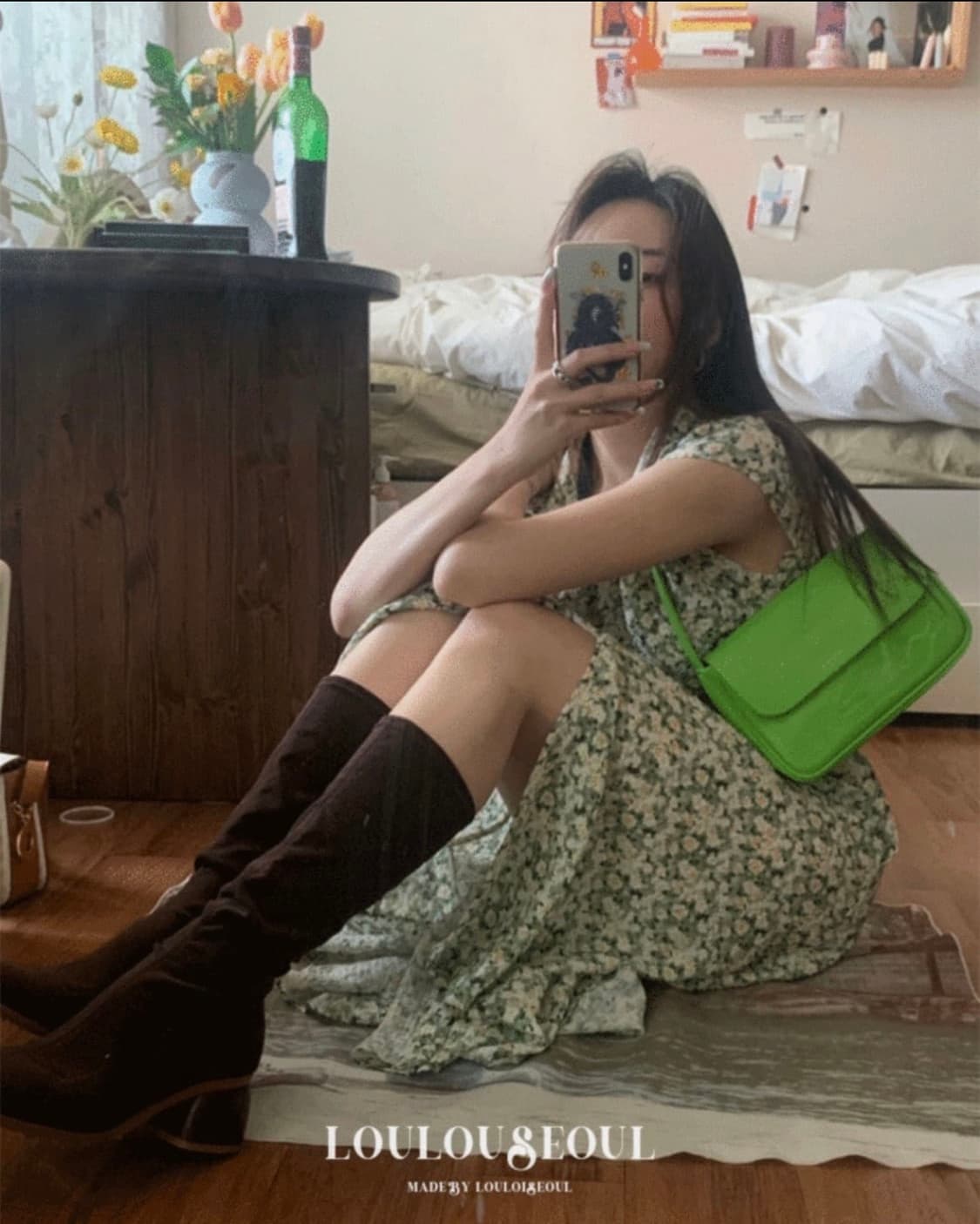 루루서울 daisy green shirt dress(long) 상품이미지1