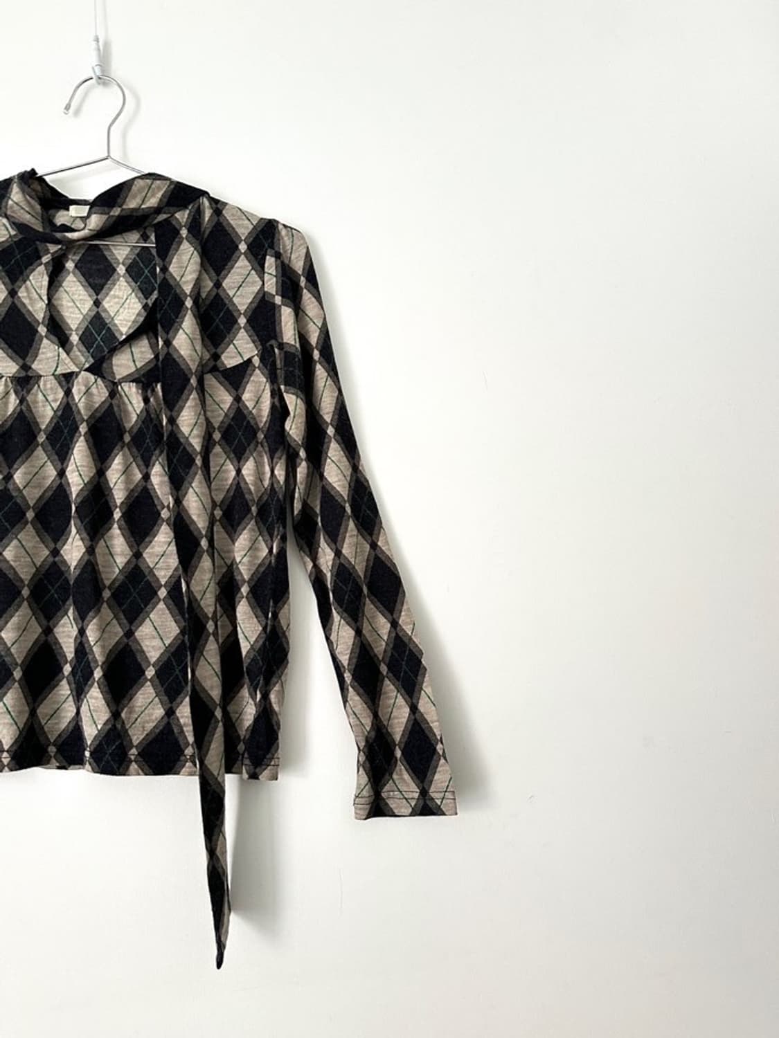 Diamond check tie top   상품이미지3